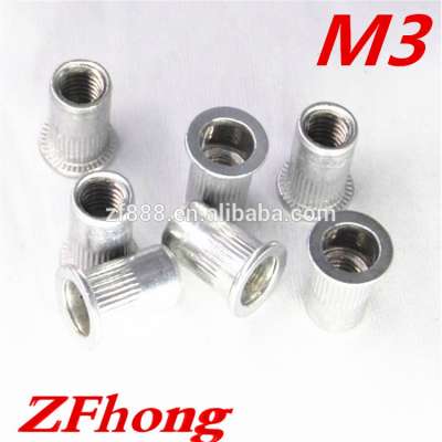 1000pcs M3 flat head aluminum rivet nut