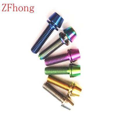 Multicolor M5 M6*16/18/20mm Titanium Allen Hex Taper Cone Head M5 Ti Bolts Screw With Washer