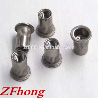 m3 to m12 304 stainless steel flat head rivet nut