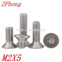 DIN7991 M2*5 M2 x 5mm Stainless steel flat hex socket Countersunk head screw