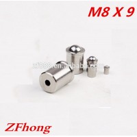 M8*9 stainless steel 304 smooth spring ball point plunger set screw