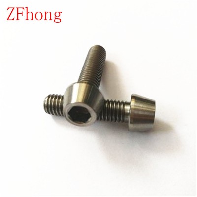 Tc4 grade 5 M5 m6 m8 Titanium cone head hex socket screw