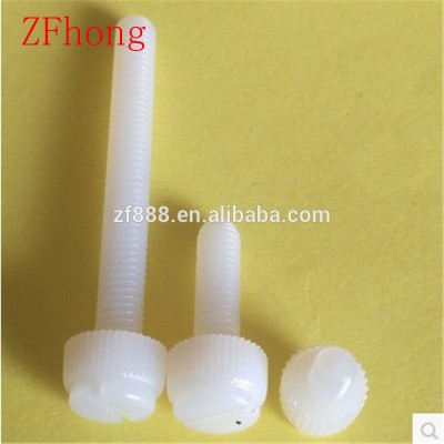 high quality M3 M4 M5 M6 M8 white nylon slotted knurled hand tighten thumb screw