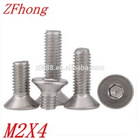 DIN7991 M2*4 M2 x 4mm Stainless steel flat hex socket Countersunk head screw