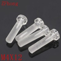 1000pcs/bag M4*12 m4x12 Transparent Acrylic Phillips Pan head PC screw