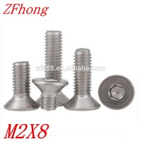 DIN7991 M2*8 M2 x 8mm Stainless steel flat hex socket Countersunk head screw